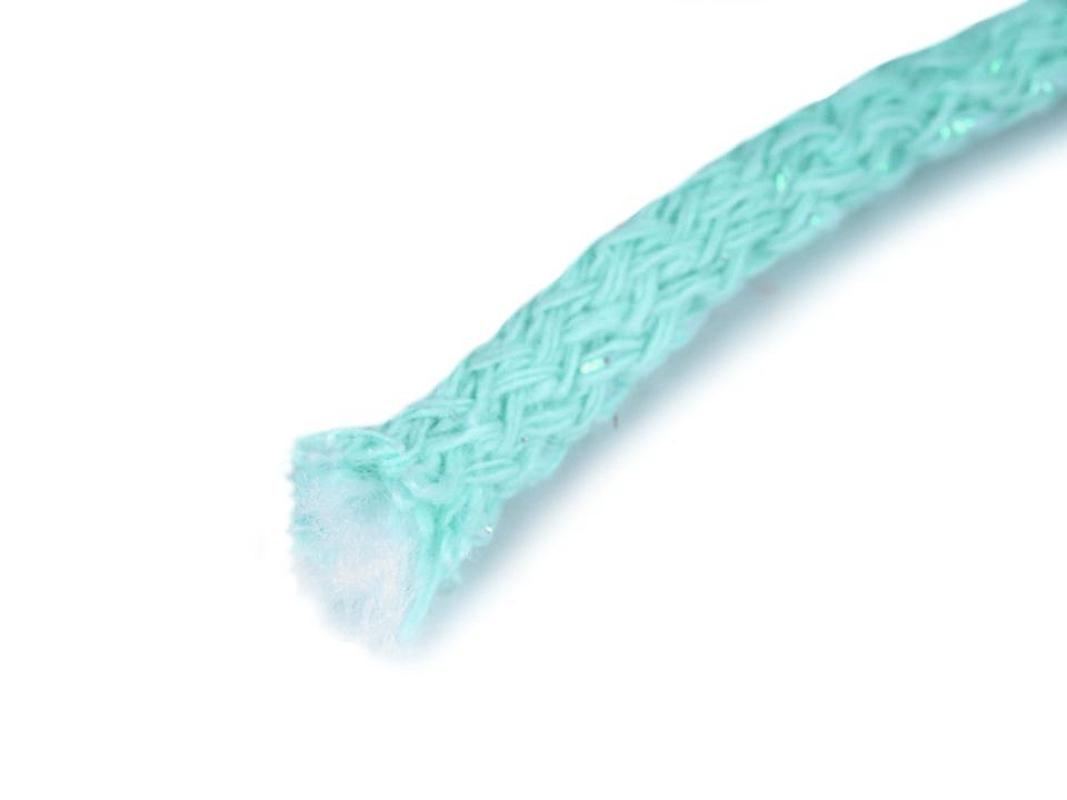 Kordel Ø5 mm mint mit Glitzereffekt